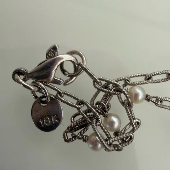 18k with gold chain with pearl - Picture 3 of 4